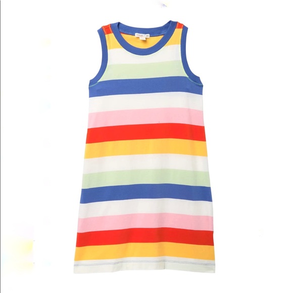 J.Crew Girls' tank dress in rugby rainbow stripe - Picture 1 of 3